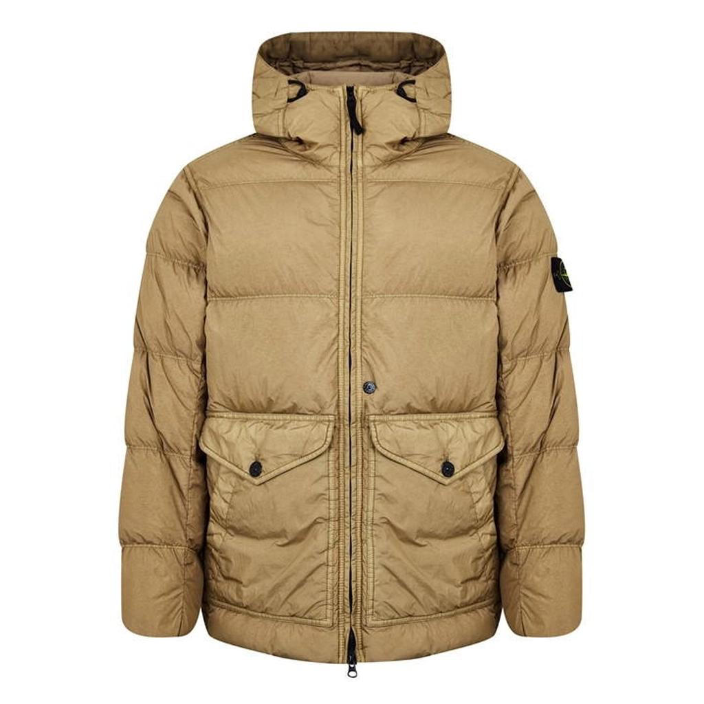 Stone Island Compass-Badge Puffer Jacket - Brown
